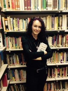 Author Rosie Garland during a recent visit to the Feminist Library